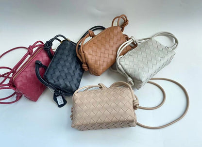 Top Cow Leather Women's Crossbody Bag, Weaving Desinger Small Shoulder Bags