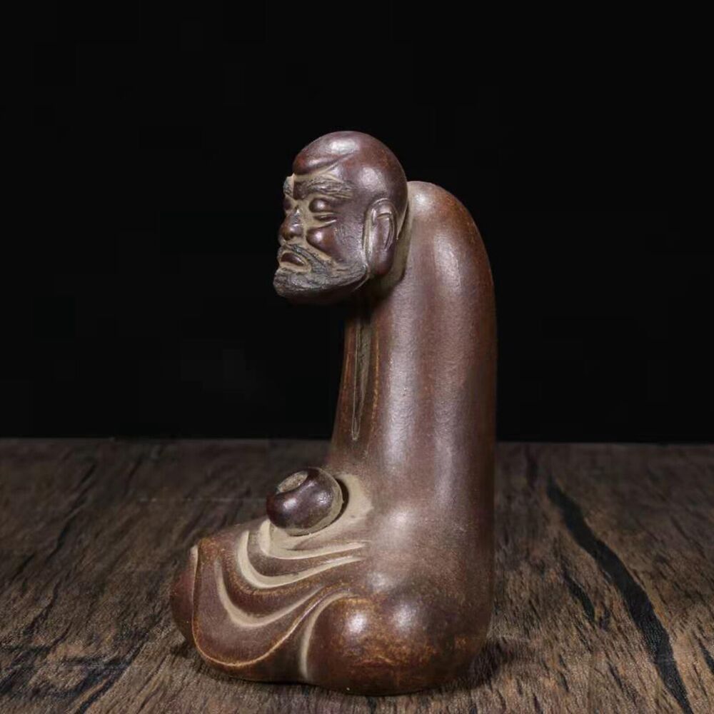 chinese tea pet zisha Clay statue Wealth yixing Bodhidharma buddha sculpture art