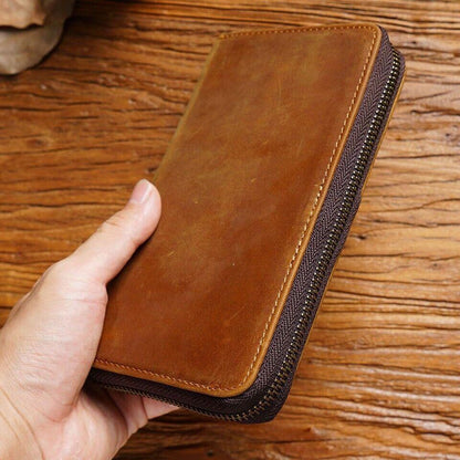 Handmade Cowhide Leather Fountain Pen Case, Pencil Case Stationery Storage Bag