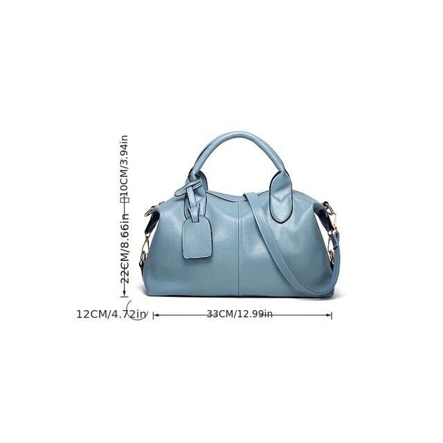 Women's Leather Shoulder Bag Satchel Crossbody Messenger Bag Blue Elegant Gift