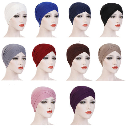 Women Stretch Turban Hat Hijab Headwear Hair Loss Chemo Cap Headwrap Head Cover*