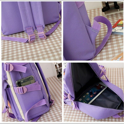 Women Backpack Student Girl School Bag Multi-piece set Backpack School Bags