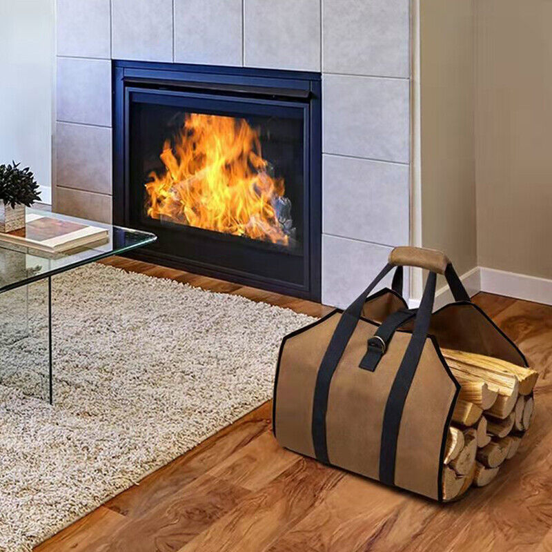 Canvas Heavy Duty Canvas Firewood Handling Tote Bag Firewood Storage Bag NEW