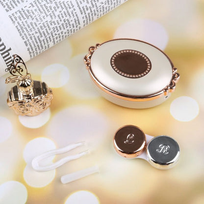 Contact Lens Case Classic Round Portable Storage Box 8x5.5x2.5cm Acrylic Plastic