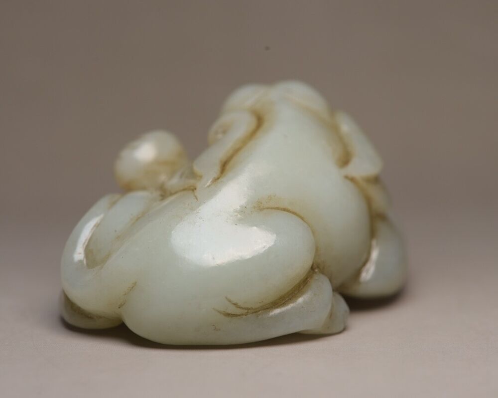 Collection Chinese Natural Hetian Jade Carved Elephant Statue Figurine Ornaments