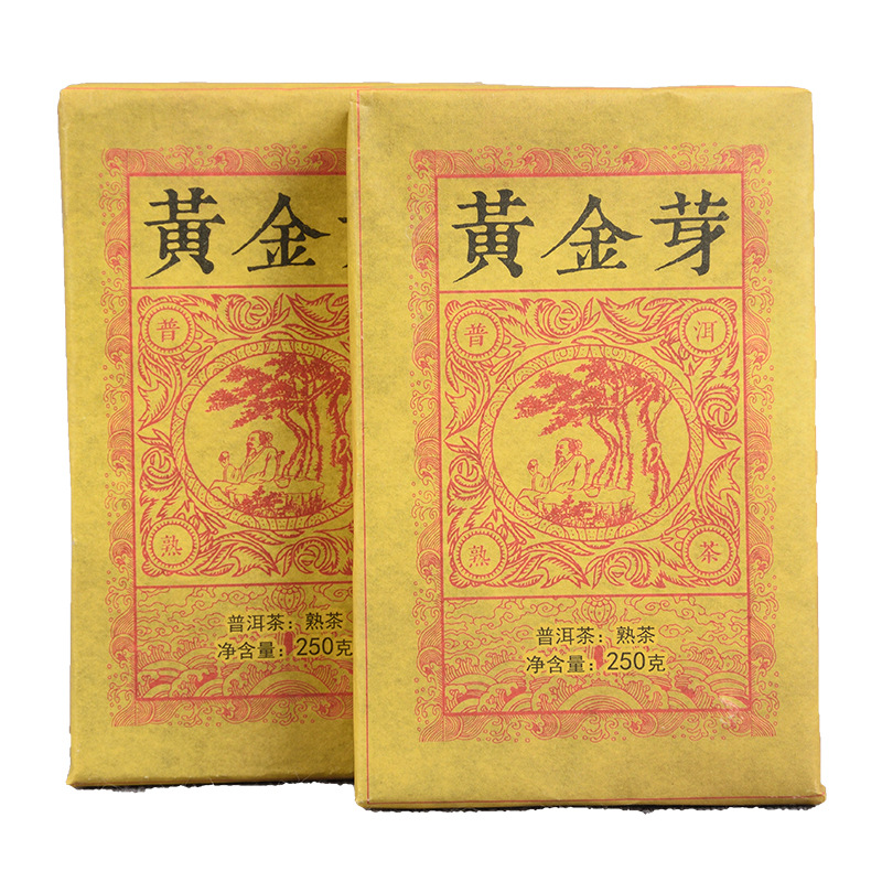 250g Golden Bud Ripe Brick Weight Loss Drink Yunnan Pu'er Tea Ripper Tea-