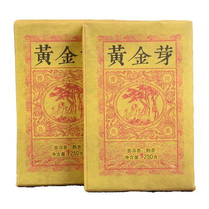 250g Golden Bud Ripe Brick Weight Loss Drink Yunnan Pu'er Tea Ripper Tea-