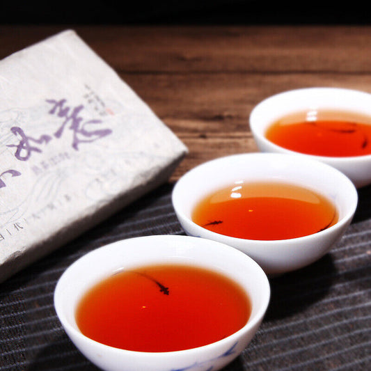 Natural Pu-Erh Ripe Tea Purple Bud Fermented Tea Brick Top-Grade Black Tea 250g