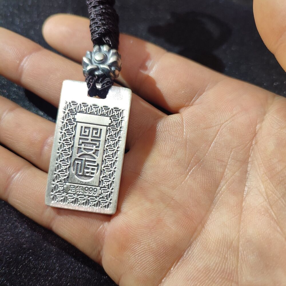 Blessing 999 Silver Pendant Lucky Mahasthamaprapta Bodhisattva Kwan-yin statue