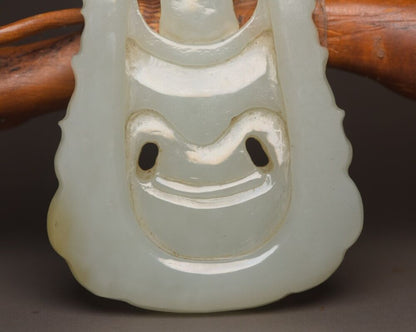 Chinese Top Natural Hetian Jade Carved Kwan Yin Statue Good Luck Pendant Jewelry