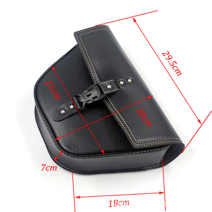 Universal Triangle PU Leather Motorcycle Saddle Bag Left Right Luggage Pouch