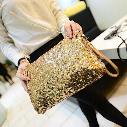 Evening Clutch Bag Glitter Sequin Handbag Sparkling Wallet Ladies Shoulder Bag