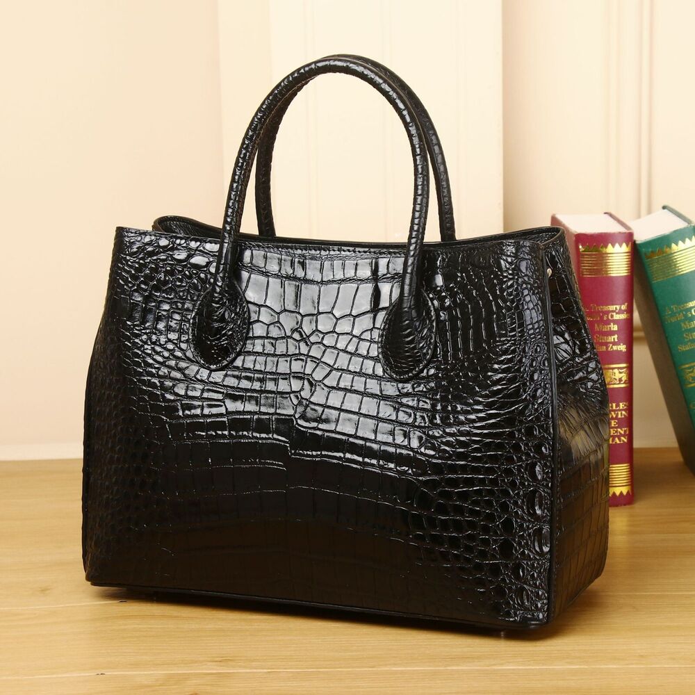 Top Cowhide Crocodile Embossed Women's Handbag Luxury Evening Party Shoulder Bag