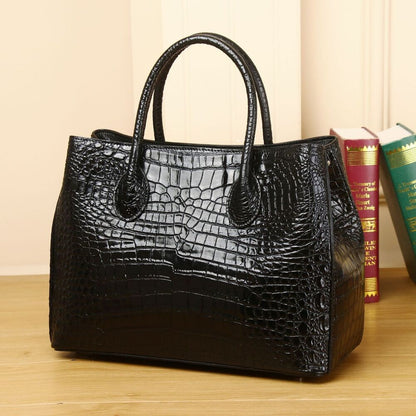 Top Cowhide Crocodile Embossed Women's Handbag Luxury Evening Party Shoulder Bag