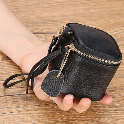 New Designer Genuine Leather Women's Zipper Wallet Mini Coin Purse Lipstick Bag
