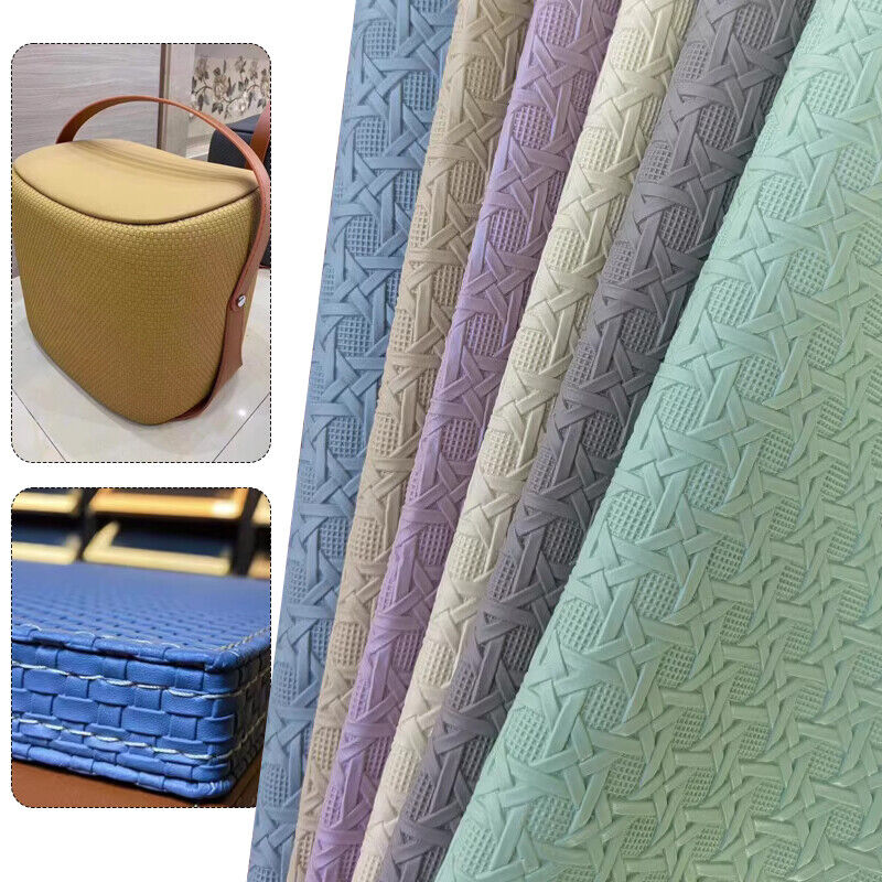 100cm Weaving Pattern Faux Leather Fabric Cloth F DIY Sofa Cover Bag Upholstery