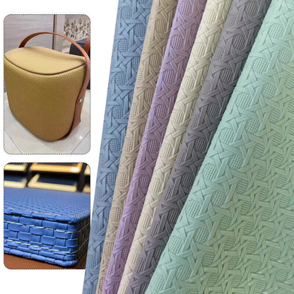 100cm Weaving Pattern Faux Leather Fabric Cloth F DIY Sofa Cover Bag Upholstery