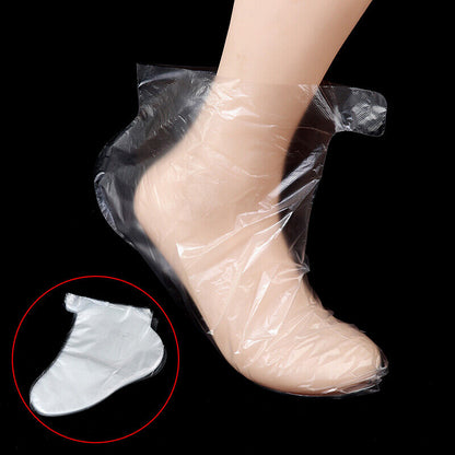 100pcs Clear Plastic Disposable Bath Liner Foot Pedicure Spa Wax Cover Bag S-ca