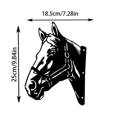 Horse Head Shape Iron Silhouette, Cute Ornament For Outdoor Garden Fence