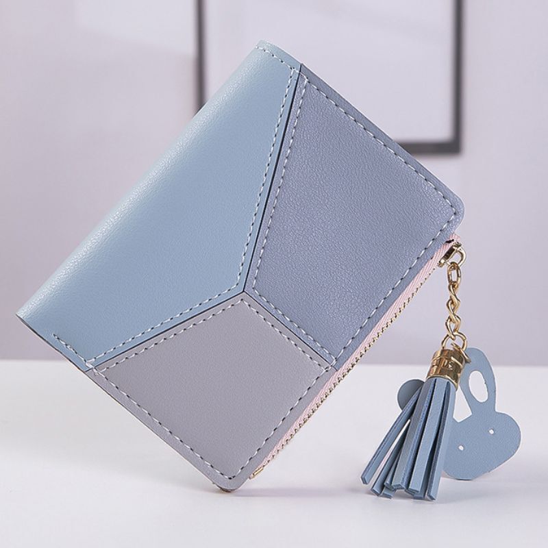 Wallet Short Wallets Zipper Purse Patchwork Wallets Coin Bag Card Holder Leather