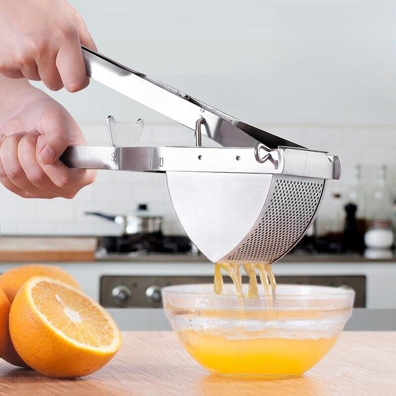 Stainless Steel Potato Masher Heavy Duty Masher Multi-purpose Fruit Lemon Juicer
