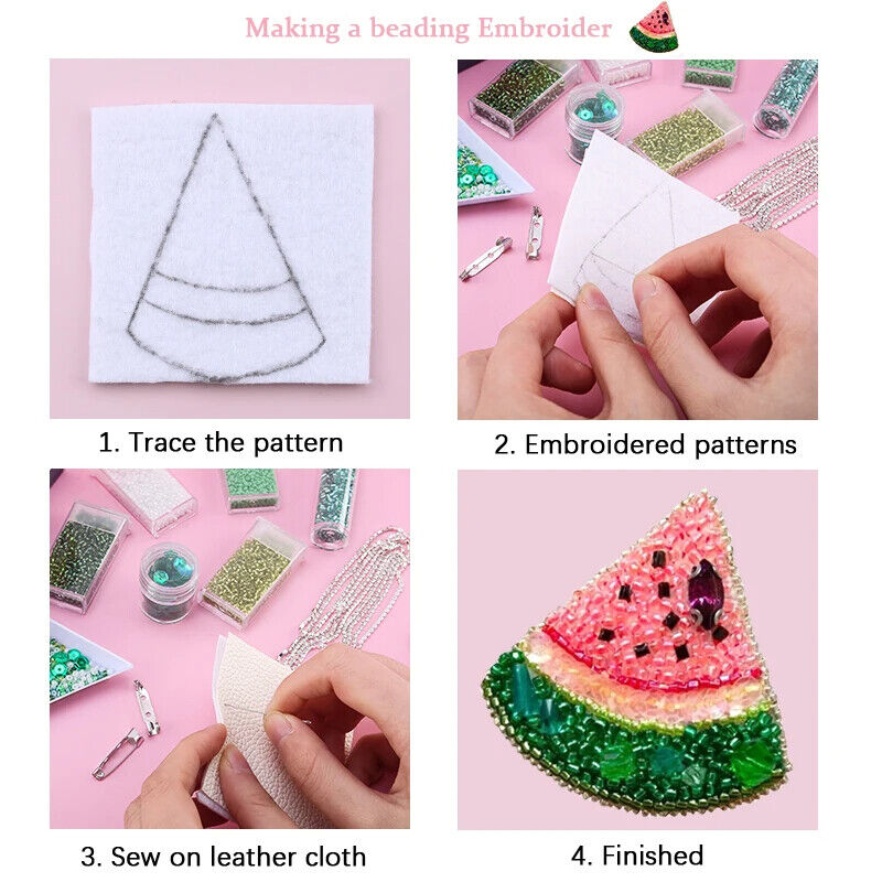 Beading Embroidery Kits 4~39Pcs Glass Seed Bead Needlework Jewelry Crafts Making