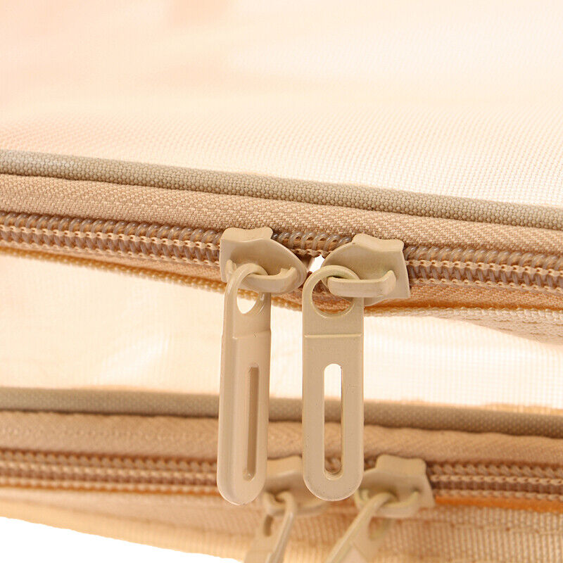 Clear Mesh Double Layer Portable Large Case Cosmetic Storage Bag Pouch Case