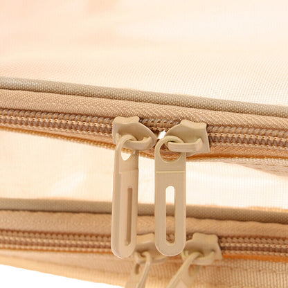 Clear Mesh Double Layer Portable Large Case Cosmetic Storage Bag Pouch Case