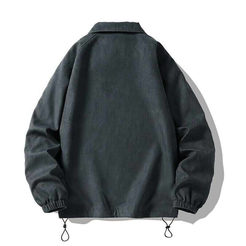 Autumn Oversize Bomber Jacket Men Baggy Coat Zip Up Outerwear Clothing Tops