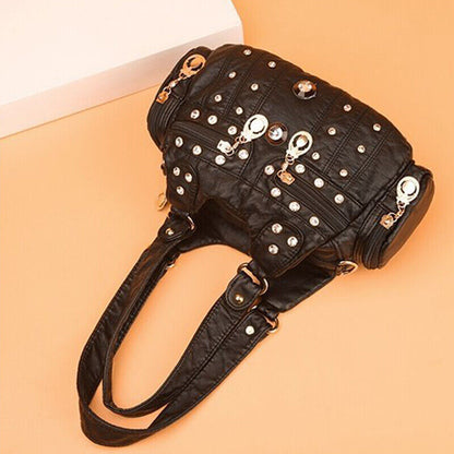 Women's Soft Faux Leather Multicolor Handbags Multiple pockets Shoulder Bags