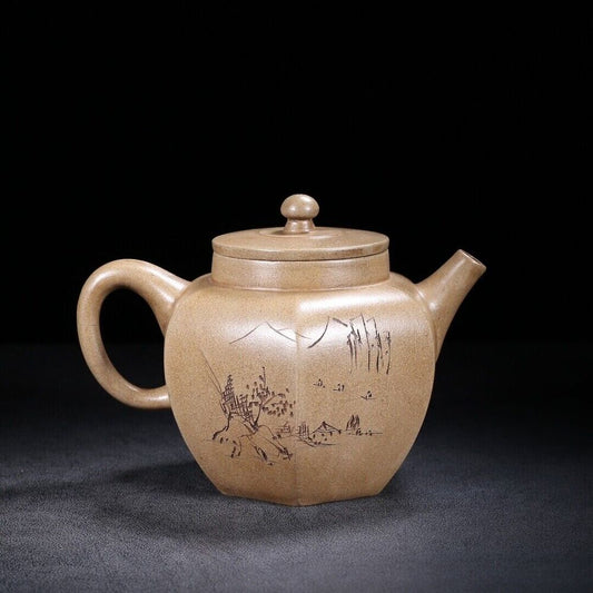 Chinese Yixing Zisha Clay Handmade Exquisite Teapot（八方 底款：福亨真记）