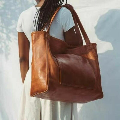 Women Extra Large Casual Soft Leather Handbag Shoulder Shopper PU Tote Bag ##