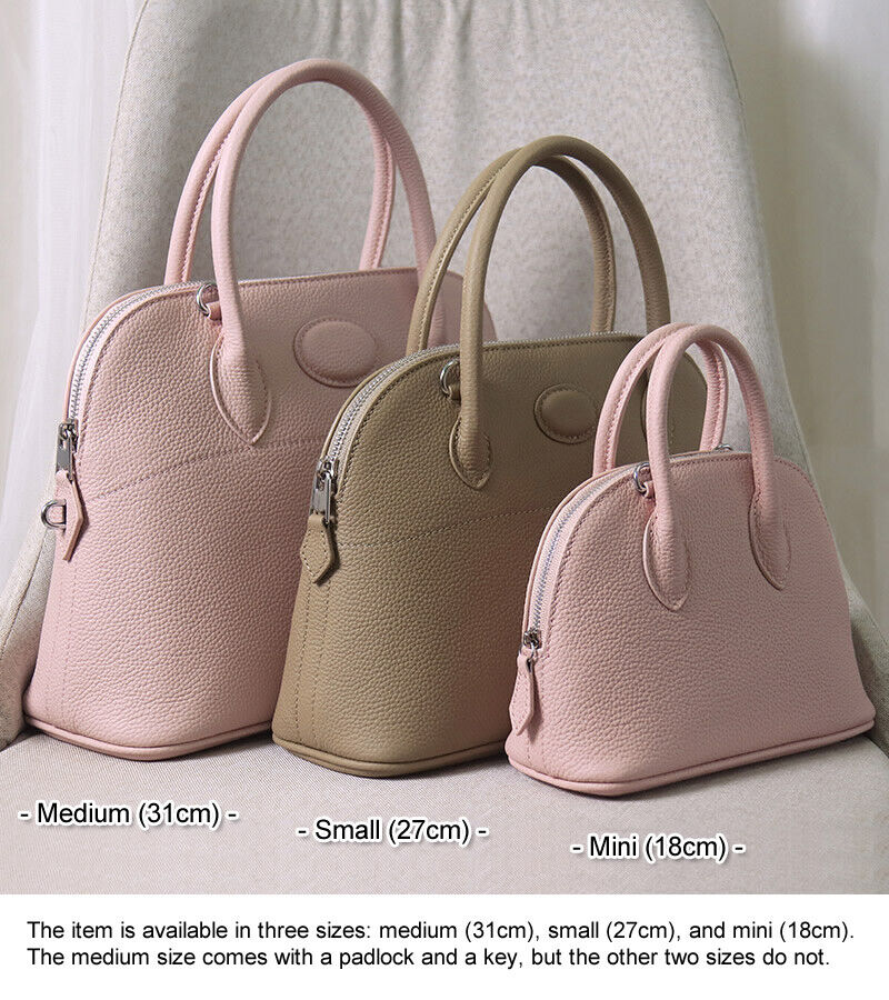 18/27/31 Real Leather Bowling Tote Purse Handbag Shoulder Bag Fashion Crossbody
