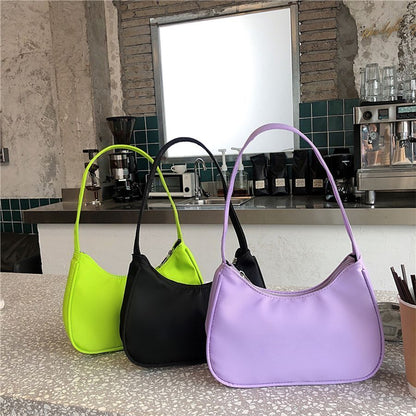 Hobos Clutch Purse Handbags Candy Color Nylon Small Shoulder Bags Tote Purse 1PC