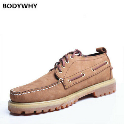 Men's Moccasins Leather Casual Boat Shoes Large Size Cow Leather Boat Classic @