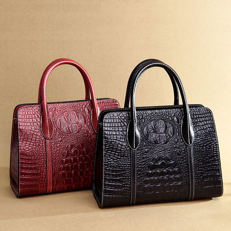 Women's Leather Crocodile Handbag Sling Satchel Tote Shoulder Bag Crossbody Bag