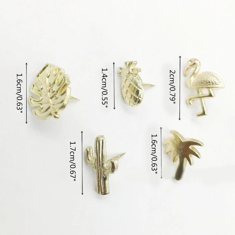 Decorative Thumb Tack 30Pcs Golden Exquisite Message Board Pushpins Kit With Box