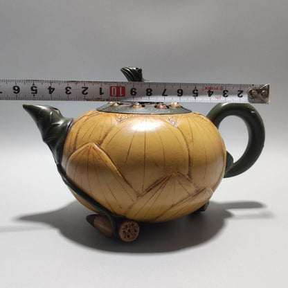 Vintage Chinese Yixing Purple Clay Teapot Zisha Ceremony Nice Frog Lotus Teaware
