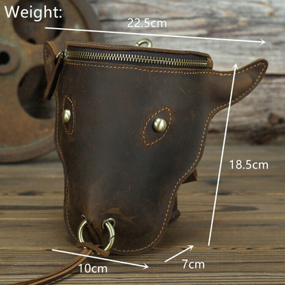 Designer Real Gain Leather Men's Vintage Bull Waist Bags Belt Bag & Fanny Pack