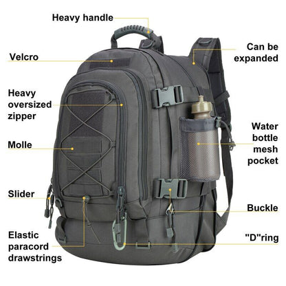 Tactical Backpack Large 3 Day Pack Molle Bag Pack Army Camping Rucksack