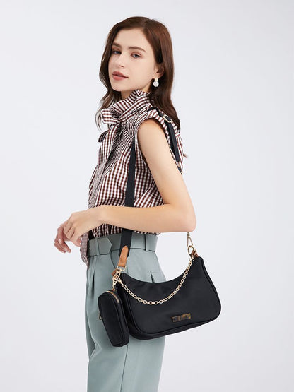 Shoulder Crossbody Pleated One Shoulder Bag Synthetic Leather Crossbody Purse