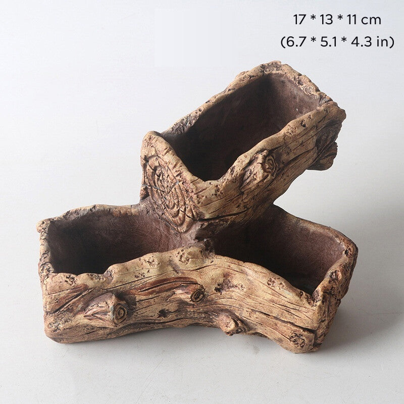 Cement Made Rustic Bonsai Pot Indoor/Garden Shallow Flower Pots Small Large