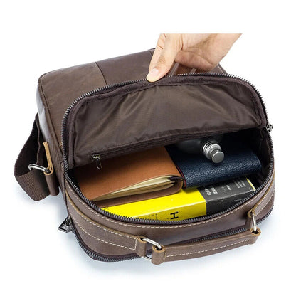Men Shoulder Bag Crossbody Bag Men Cowhide Messenger Bag Male Business Handbag