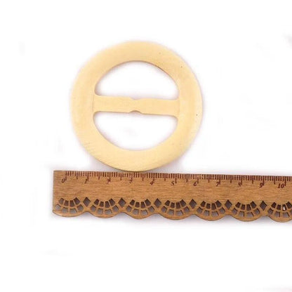 Wooden Round Ring Buckle Wood Windcoat Belt Buckles Garment Ornament Ac