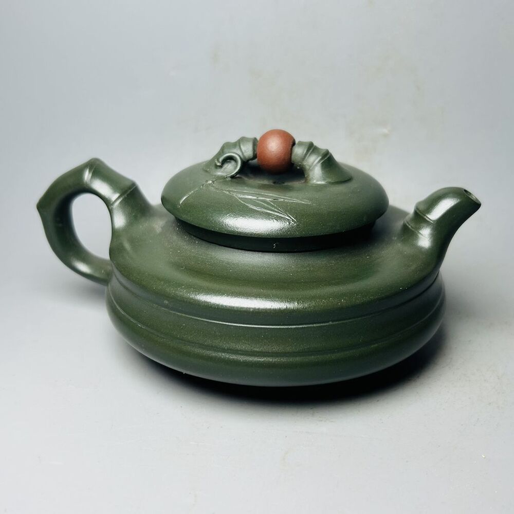 Vintage Chinese Yixing Purple Clay Teapot Zisha Ceremony Bamboo Tea Set Collect
