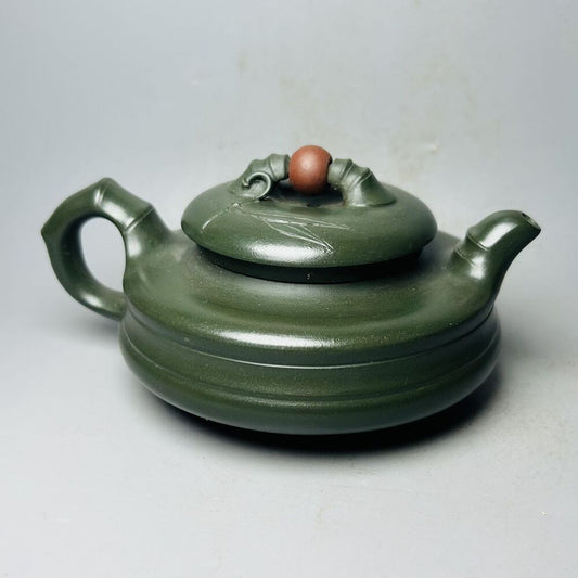 Vintage Chinese Yixing Purple Clay Teapot Zisha Ceremony Bamboo Tea Set Collect