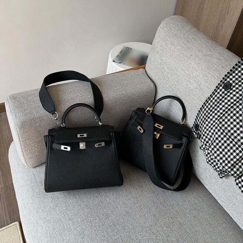 25/28cm Real Leather Flap Tote Shoulder bag Handbag Purse Fashion Briefcase