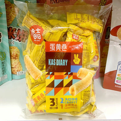 海苔咸蛋黄米谷能量棒谷物米卷代餐休闲零食250g Seaweed Salted Egg Yolk Rice Cereal Energy Bar