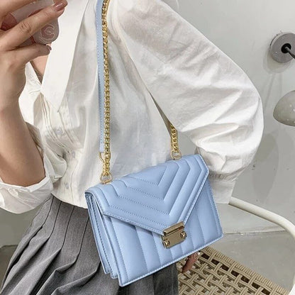 Strip Chain Shoulder Crossbody Bag Women Ladies Bag Female Handbags