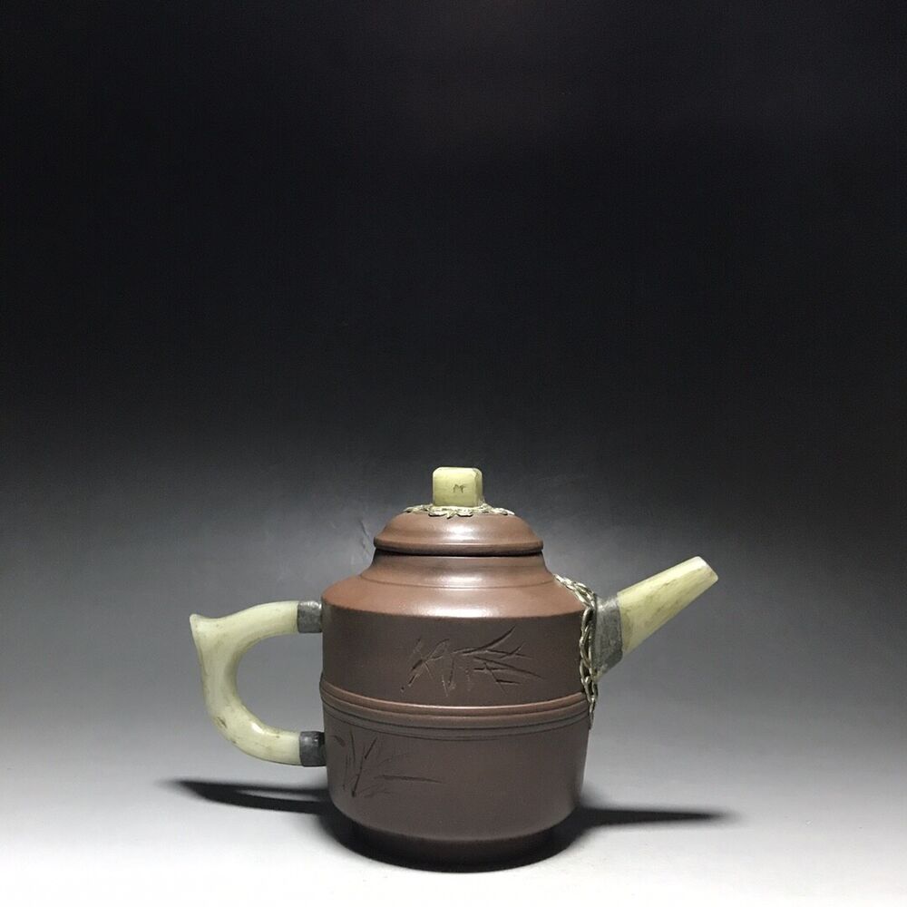 vintage chinese yixing purple clay teapot zisha ceremony carving Collectible art